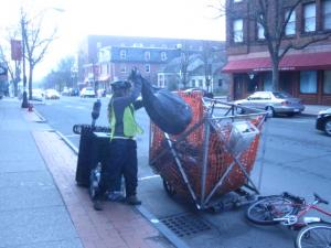 Colby hauling downtown trash March 2012